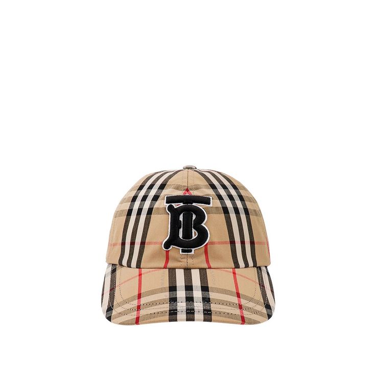 Luxury-Inspired Vintage Check Baseball Cap – Monogram Logo