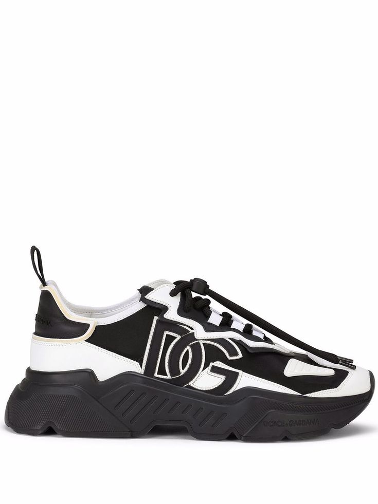 Luxury-Inspired Chunky DG Monogram Sneakers – Black & White