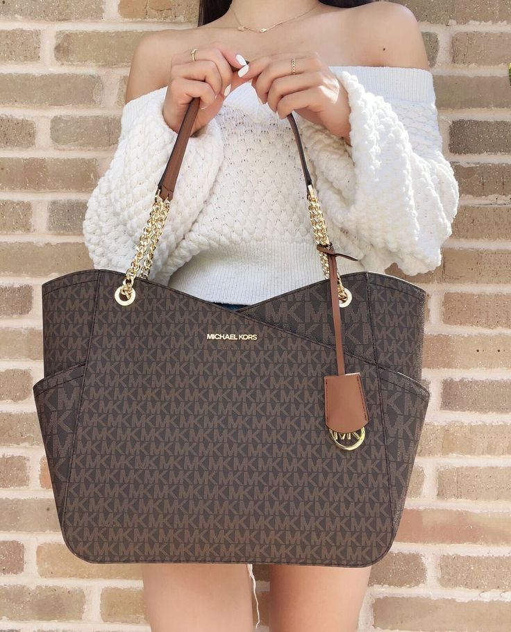 MK Luxury-Inspired Monogram Tote Bag – Cream & Brown Variants