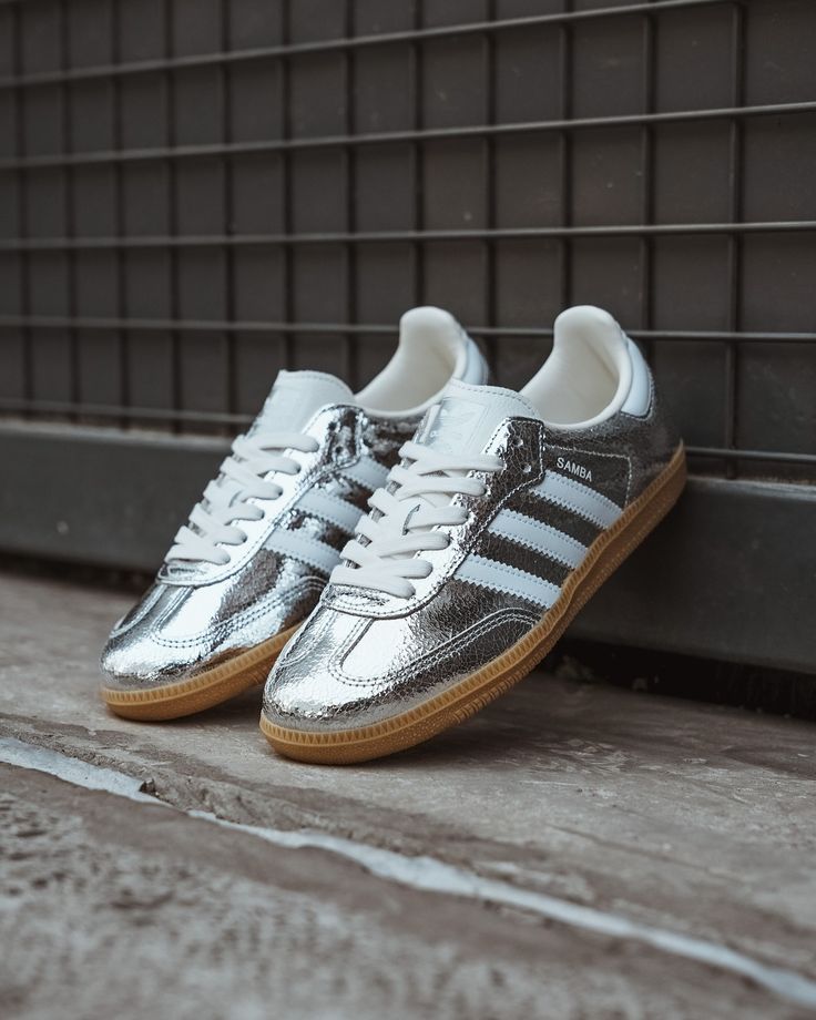 Adidas Samba Metallic Silver / Cracked Metallic OG