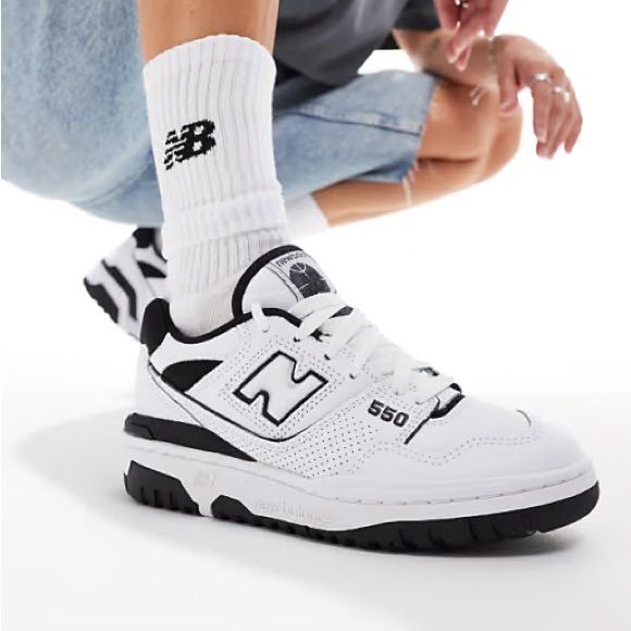 NB 550 retro basketball line white & black